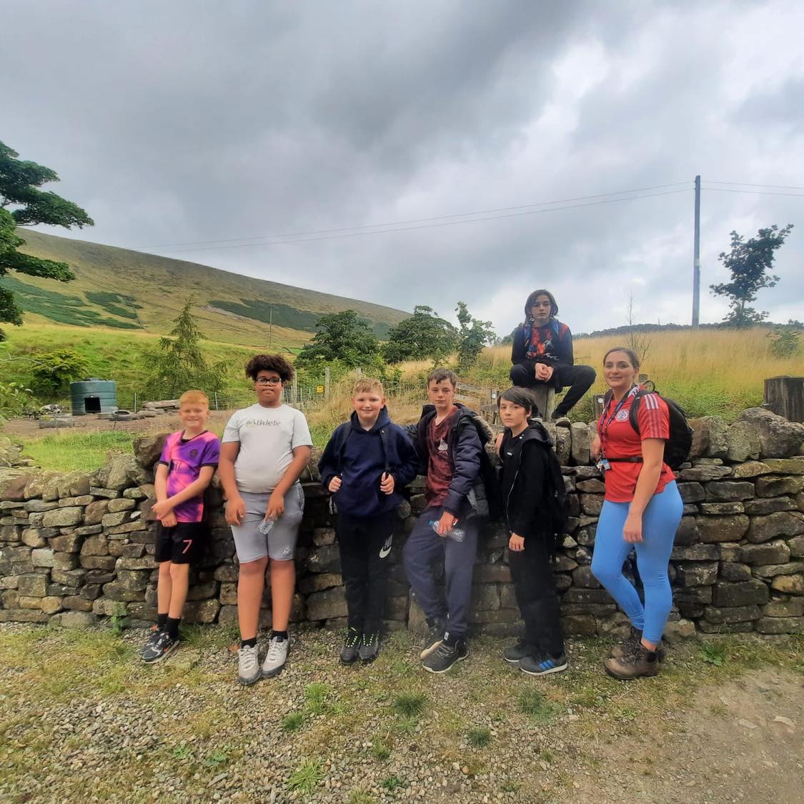 countryside ramble with youngsters